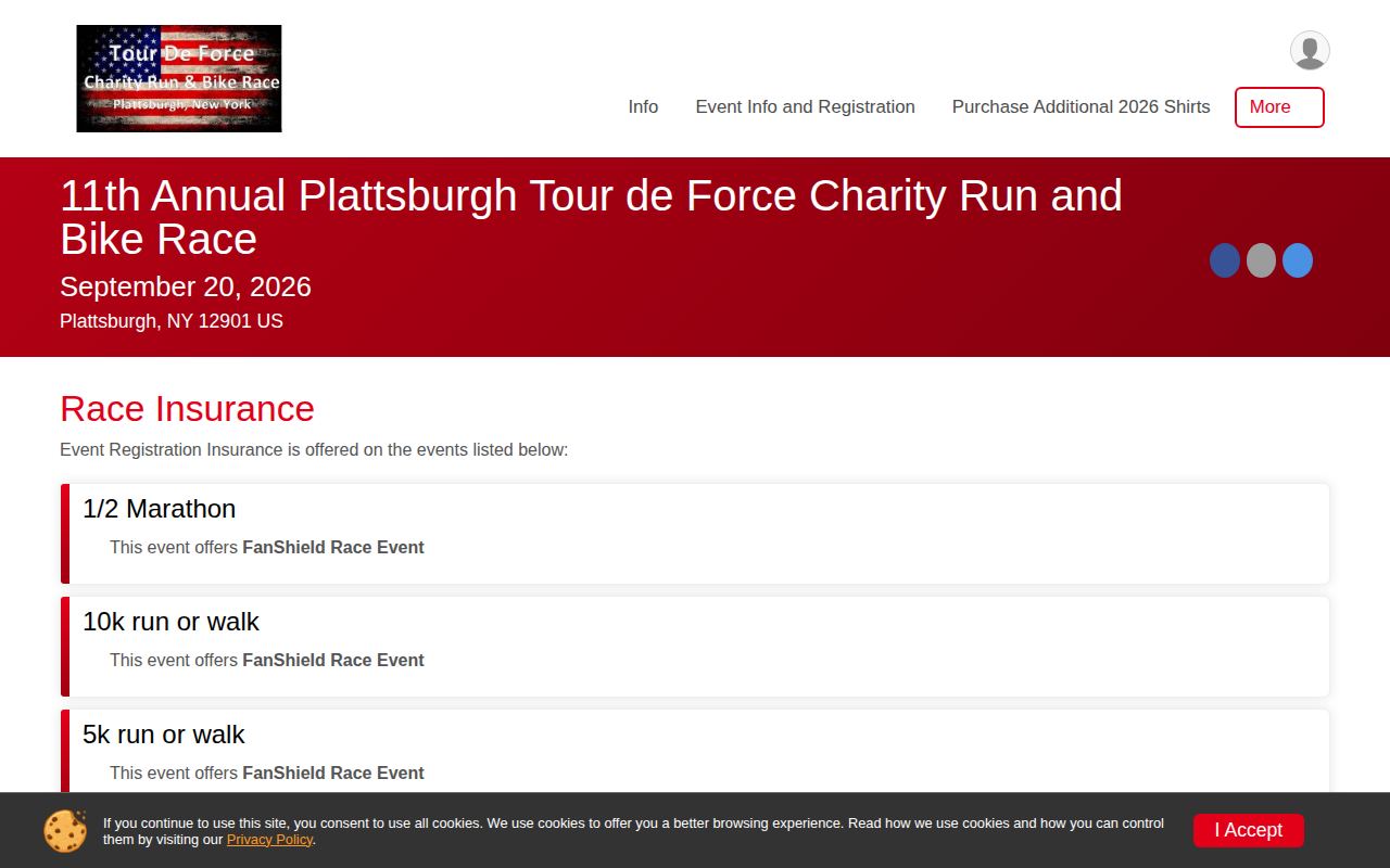 Tour de Force Charity Run - Plattsburgh