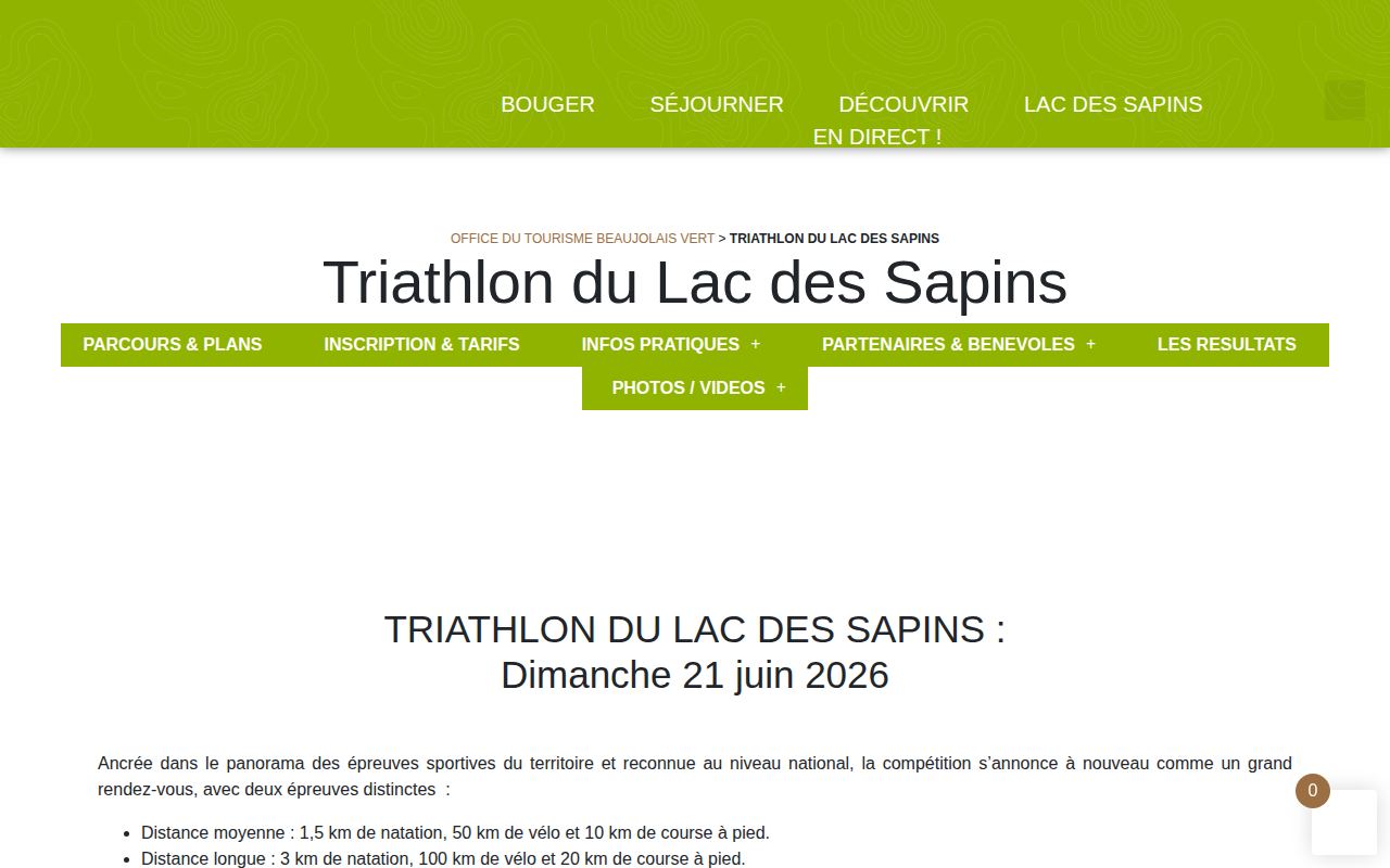 Triathlon du Lac des Sapins